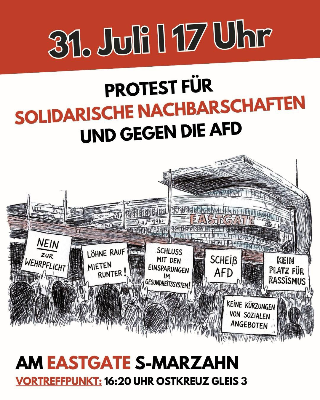 Protest für solidarische Nachbarschaften und gegen die AfD