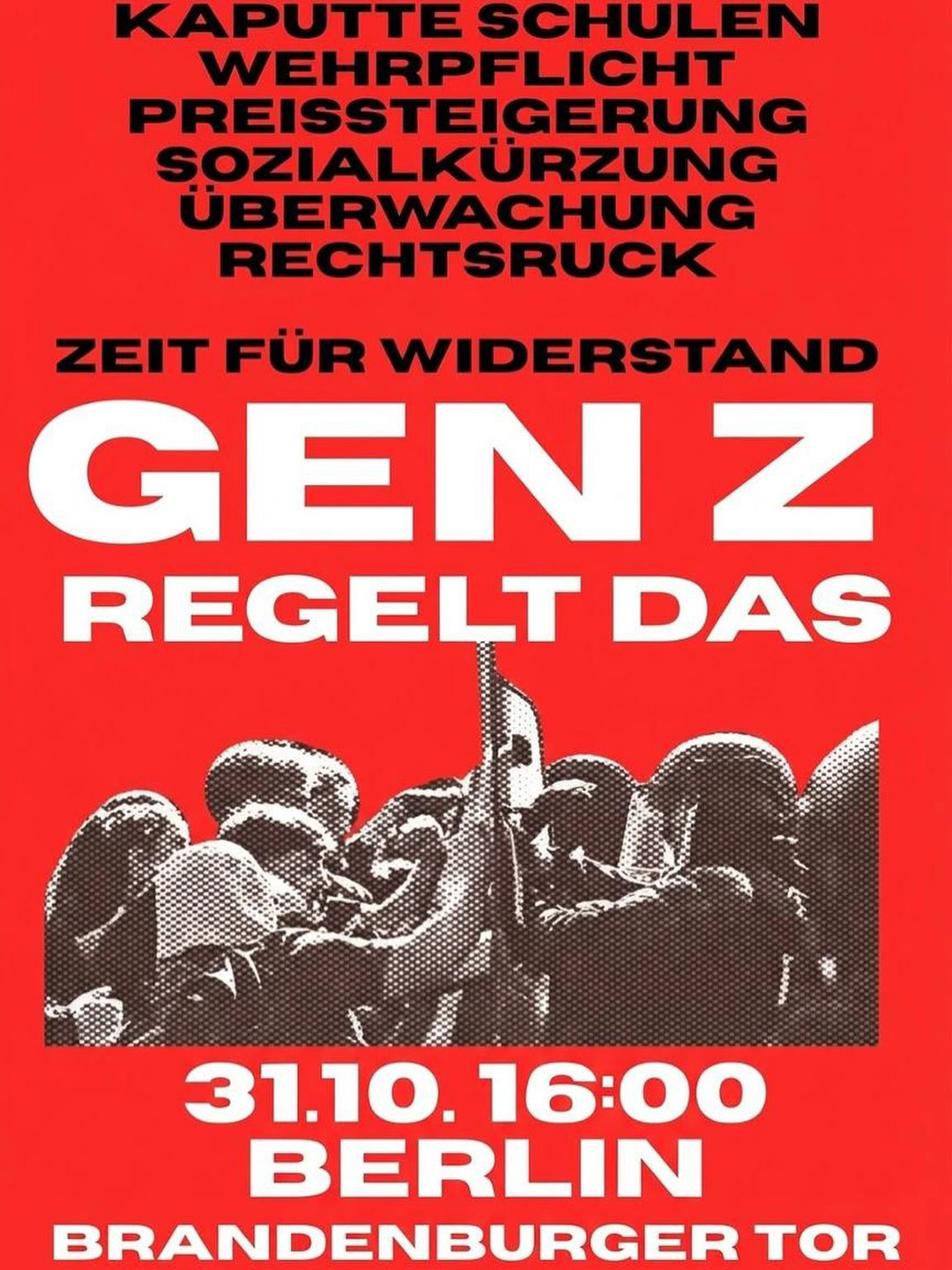 Protest-Aktion: Zeit für Widerstand – Gen Z regelt das!