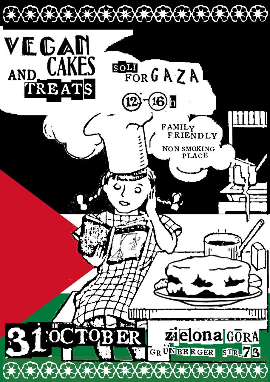 Solidarity bake sale for Gaza (12:00–16:00)
