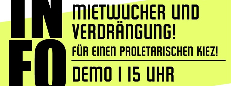 Plakat Infoveranstaltung und Demo gegen S IMMO