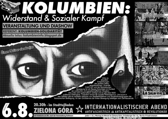 widerstand in kolumbien plakat print