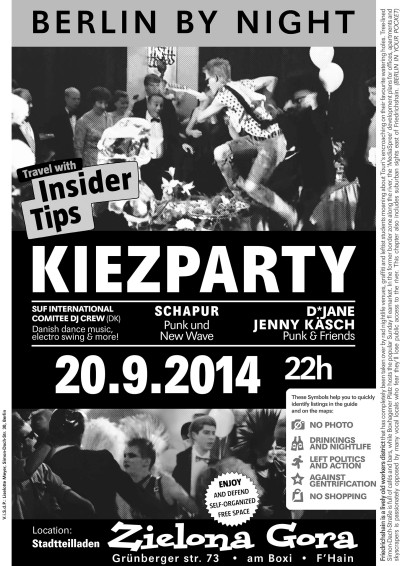 kiezparty print poster black white