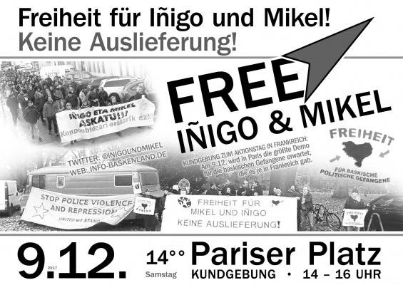 Freiheit Inigo und Mikel Kundgebung Berlin