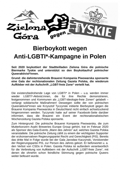 zielona gora tyskie bojkot