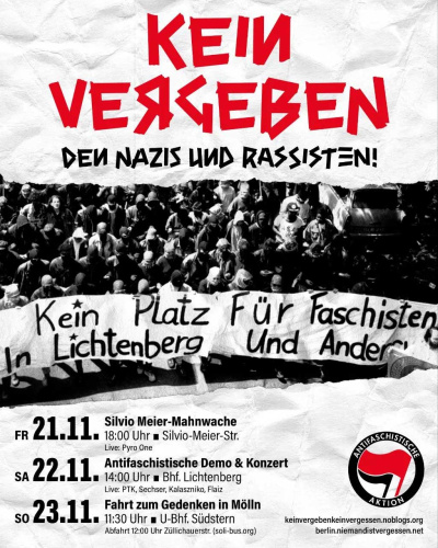 Antifa Demo Kein Vergeben Kein Vergessen Lichtenberg