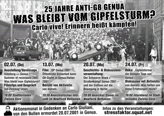 Juli Aktionsmonat Genua Carlo bw